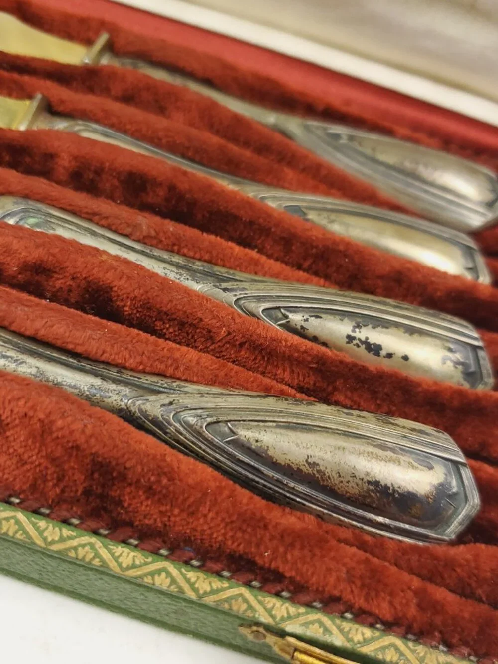 Antique Jugendstil 4 Piece German Serving Set Silver 800 Vermeil Berlin In Case